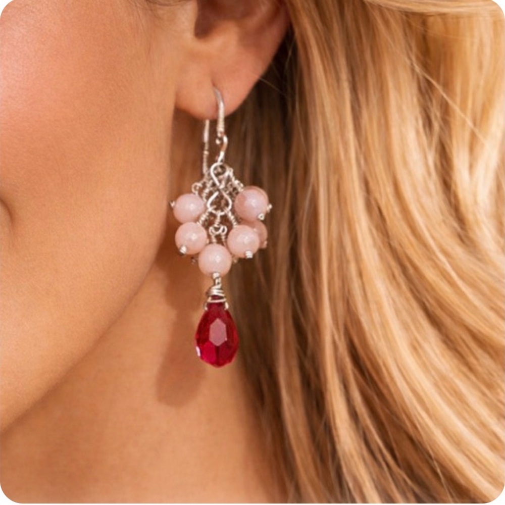 𝅺SWAROVSKI Sterling Silver Earrings Bead Swarovski Briolettes Handcrafted
